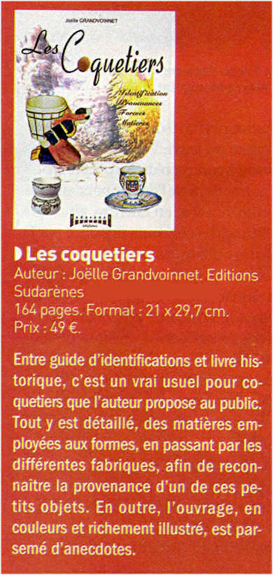  Le magasine Collectionneur & chineur parle du livre Les Coquetiers  par Jolle Grandvoinnet